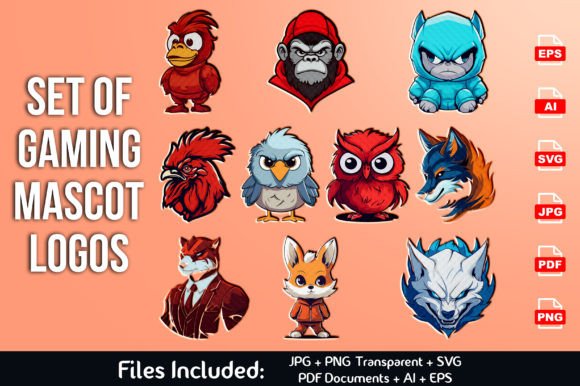Animal Gaming Mascot Logo Set: Your Gaming Identity Unleashed