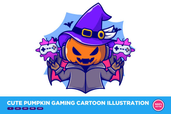 Cute Pumpkin Gaming Cartoon Illustration: Evaluating Design Assets for Seasonal Merchandise and Digital Projects