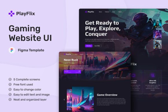 Elevate Your Gaming Website with a Professional Figma UI Template
