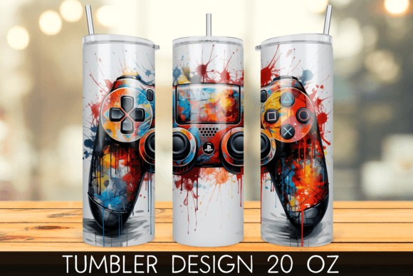 Game Controller Gaming 20oz Tumbler Wrap Guide