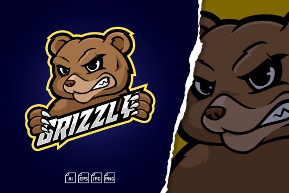 Grizzly Bear Gaming Logo Mascot for Streamers and Teams
