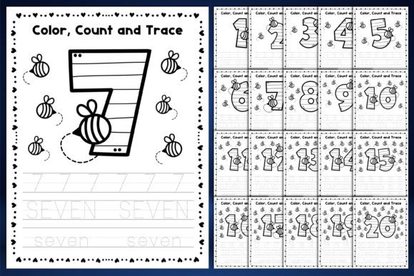 Number 1-20 Kid Tracing Gaming Coloring: A Fun Design Asset for Educational Materials