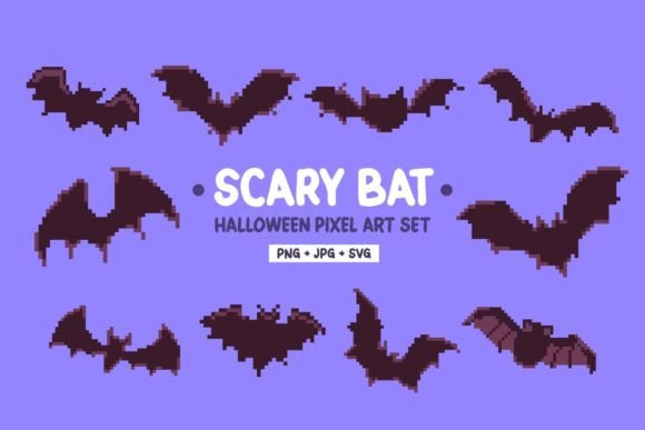 Scary Bat Halloween Pixel Art: A Digital Asset for Creatives