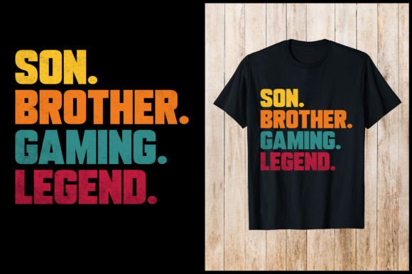Son Brother Gaming Legend T-Shirt: Design & Print Ready